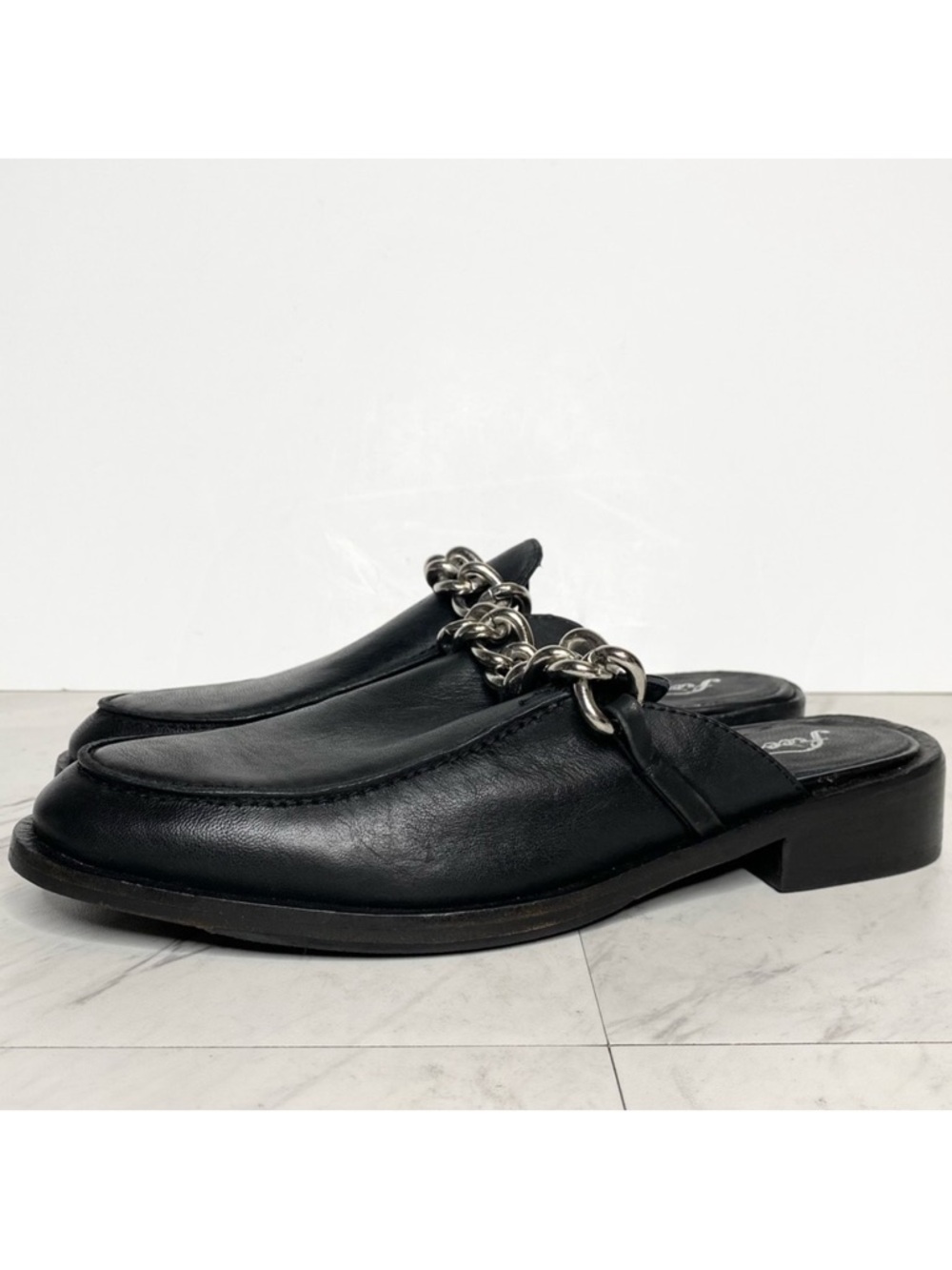New! Free People Vida Black Leather Mule 10